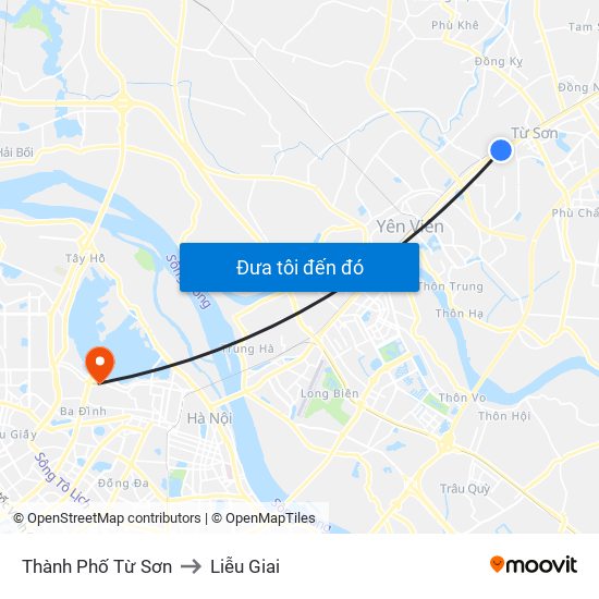 Thành Phố Từ Sơn to Liễu Giai map