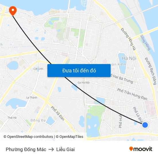 Phường Đống Mác to Liễu Giai map