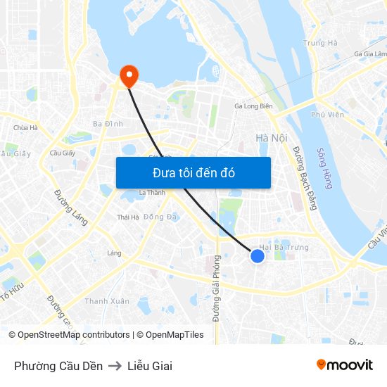 Phường Cầu Dền to Liễu Giai map