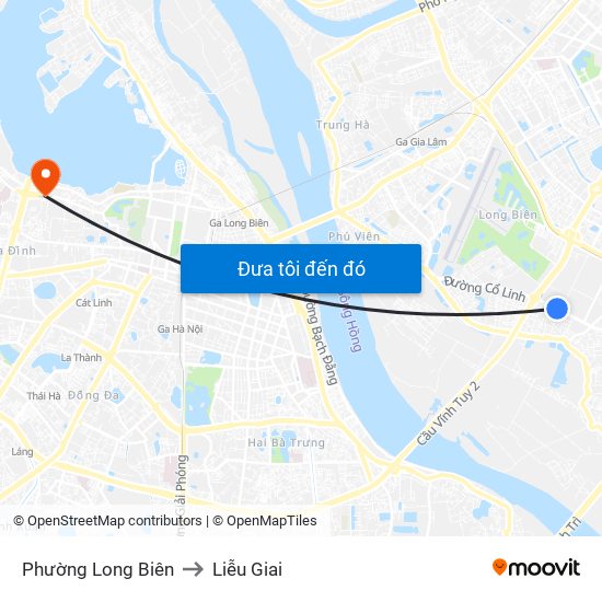 Phường Long Biên to Liễu Giai map