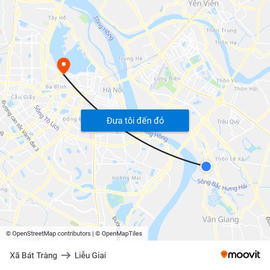 Xã Bát Tràng to Liễu Giai map