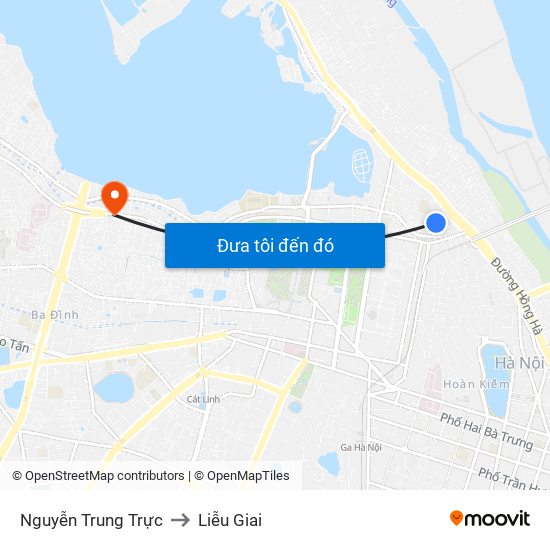Nguyễn Trung Trực to Liễu Giai map