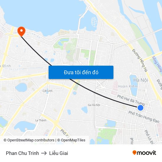 Phan Chu Trinh to Liễu Giai map