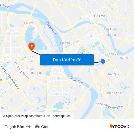 Thạch Bàn to Liễu Giai map