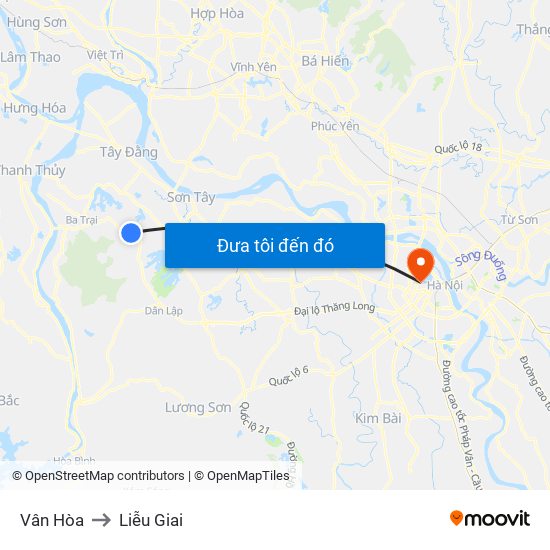 Vân Hòa to Liễu Giai map