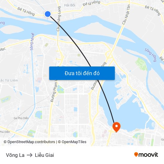 Võng La to Liễu Giai map