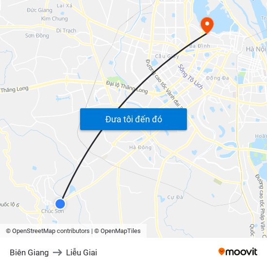 Biên Giang to Liễu Giai map