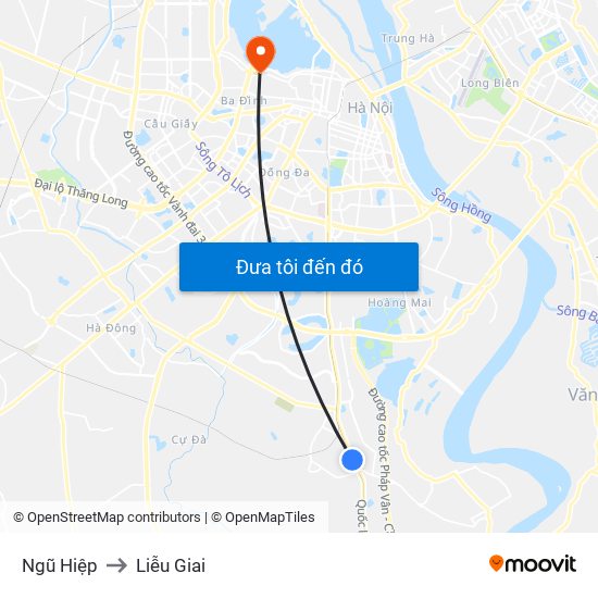 Ngũ Hiệp to Liễu Giai map