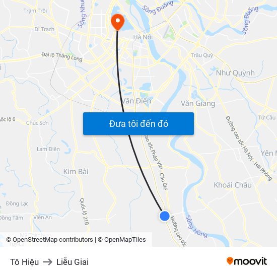 Tô Hiệu to Liễu Giai map