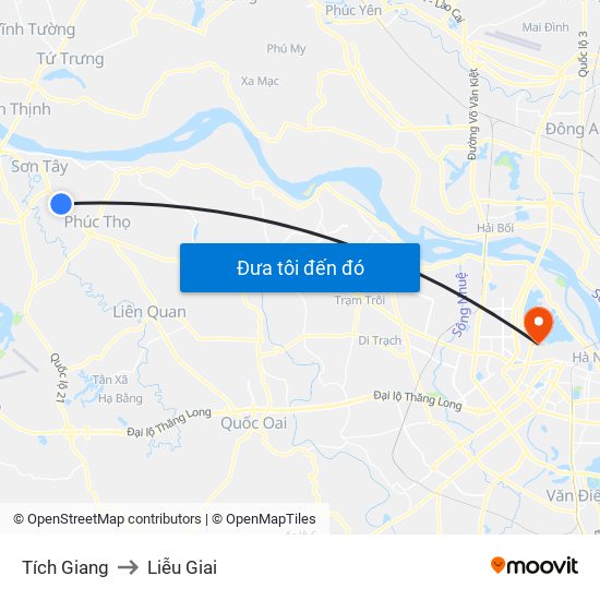 Tích Giang to Liễu Giai map