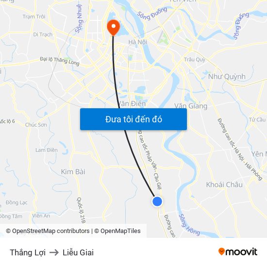 Thắng Lợi to Liễu Giai map