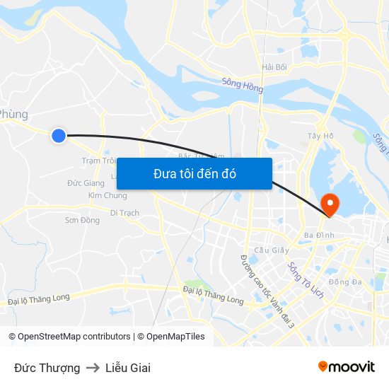 Đức Thượng to Liễu Giai map