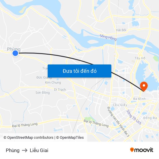 Phùng to Liễu Giai map