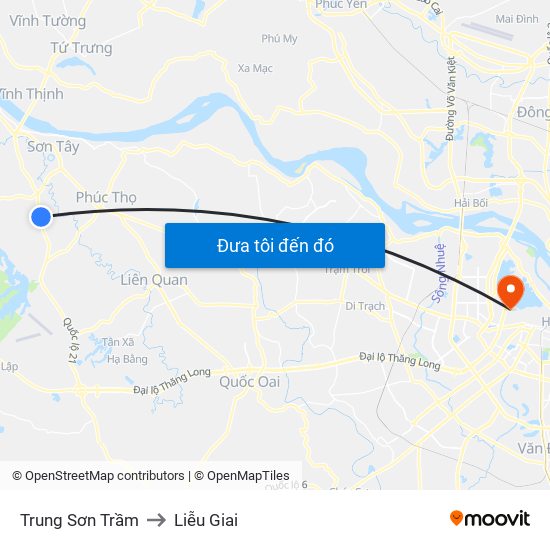 Trung Sơn Trầm to Liễu Giai map