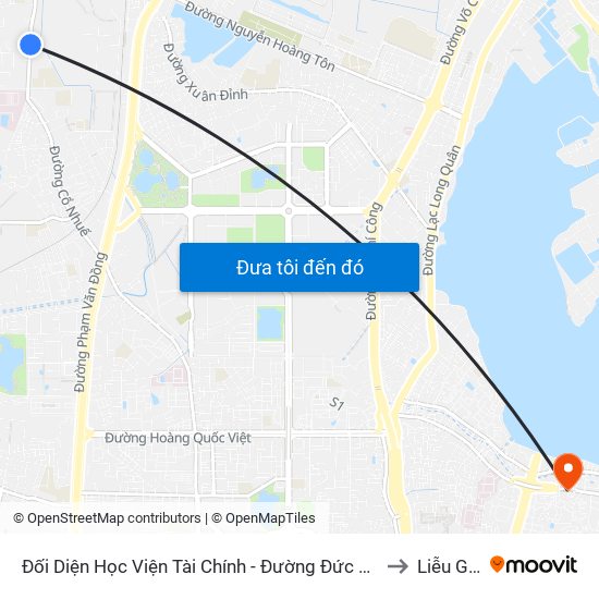 Đối Diện Học Viện Tài Chính - Đường Đức Thắng to Liễu Giai map