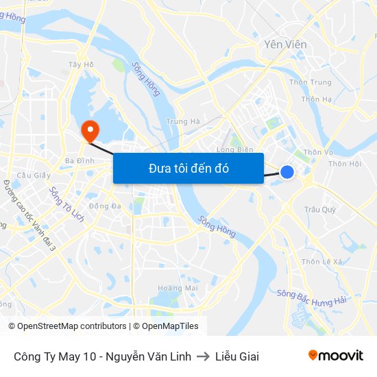 Công Ty May 10 - Nguyễn Văn Linh to Liễu Giai map