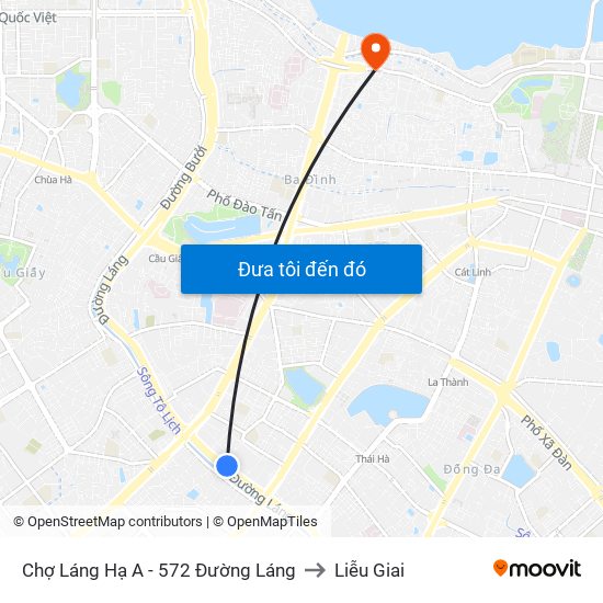 Chợ Láng Hạ A - 572 Đường Láng to Liễu Giai map