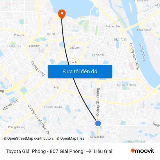 Toyota Giải Phóng - 807 Giải Phóng to Liễu Giai map