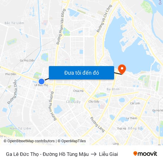 Ga Lê Đức Thọ - Đường Hồ Tùng Mậu to Liễu Giai map