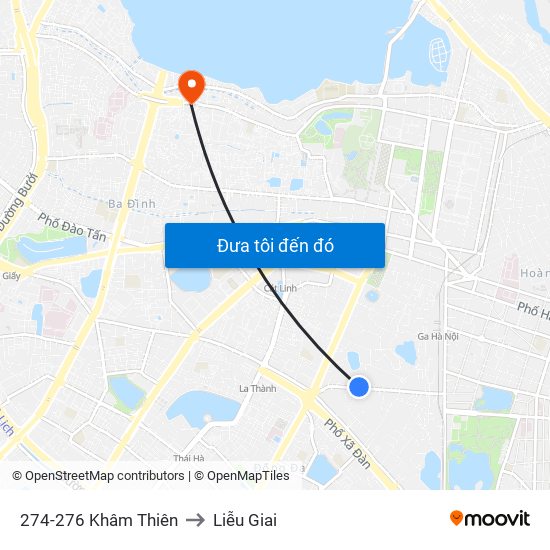 274-276 Khâm Thiên to Liễu Giai map
