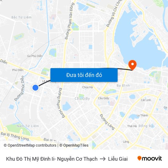 Khu Đô Thị Mỹ Đình Ii- Nguyễn Cơ Thạch to Liễu Giai map