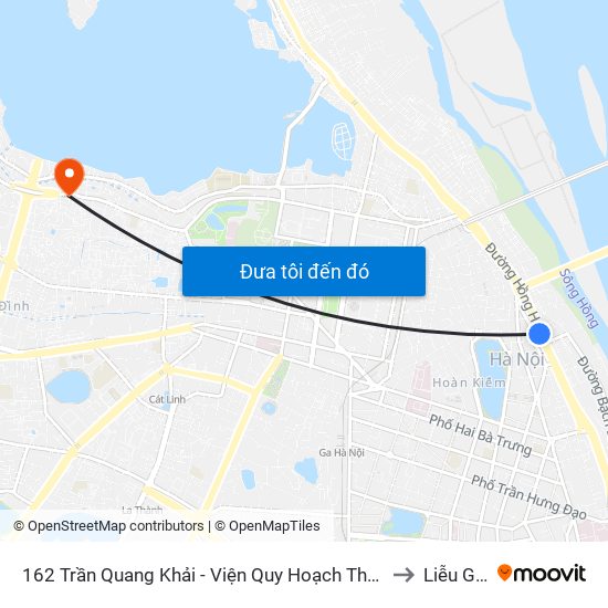 162 Trần Quang Khải - Viện Quy Hoạch Thủy Lợi to Liễu Giai map