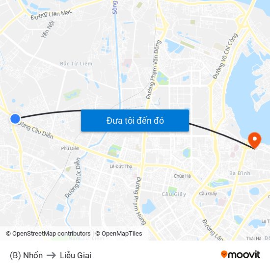 (B) Nhổn to Liễu Giai map