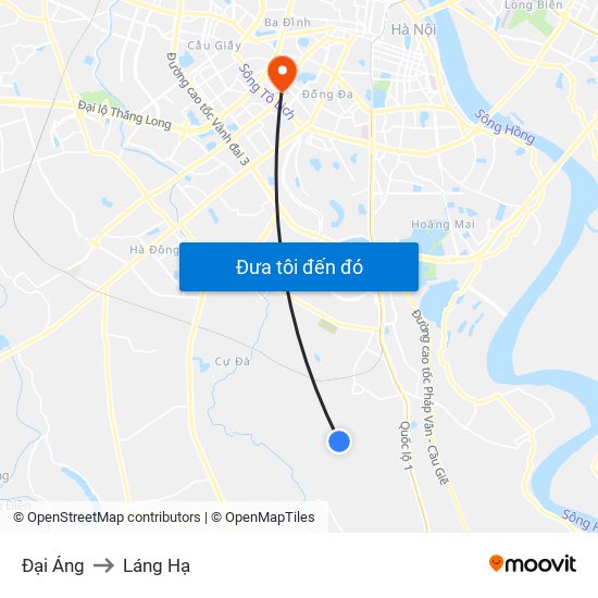 Đại Áng to Láng Hạ map