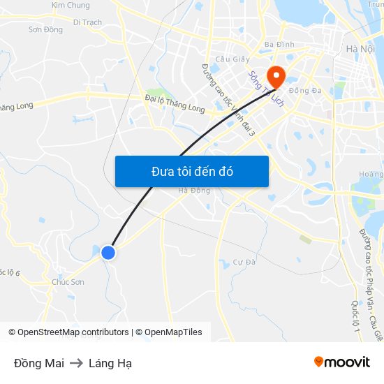 Đồng Mai to Láng Hạ map