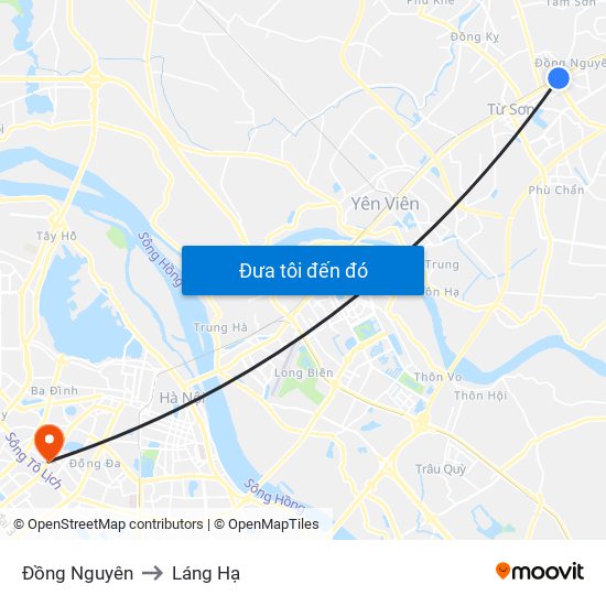 Đồng Nguyên to Láng Hạ map