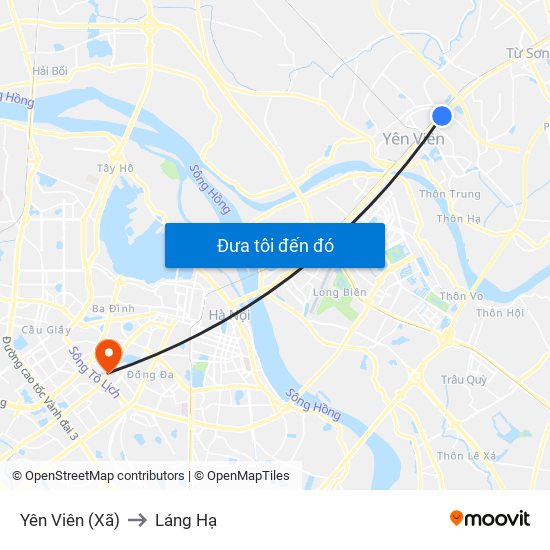 Yên Viên (Xã) to Láng Hạ map