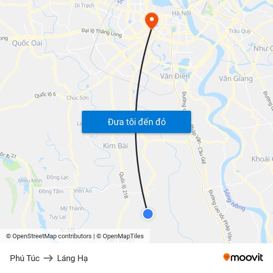 Phú Túc to Láng Hạ map