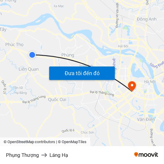 Phụng Thượng to Láng Hạ map