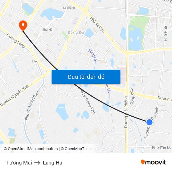 Tương Mai to Láng Hạ map