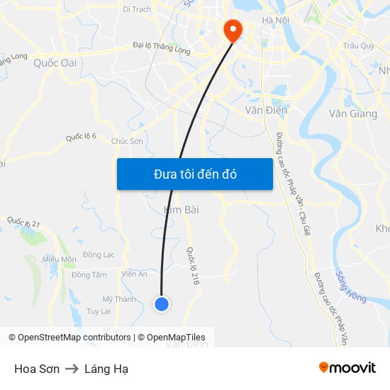 Hoa Sơn to Láng Hạ map
