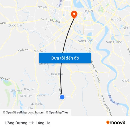 Hồng Dương to Láng Hạ map