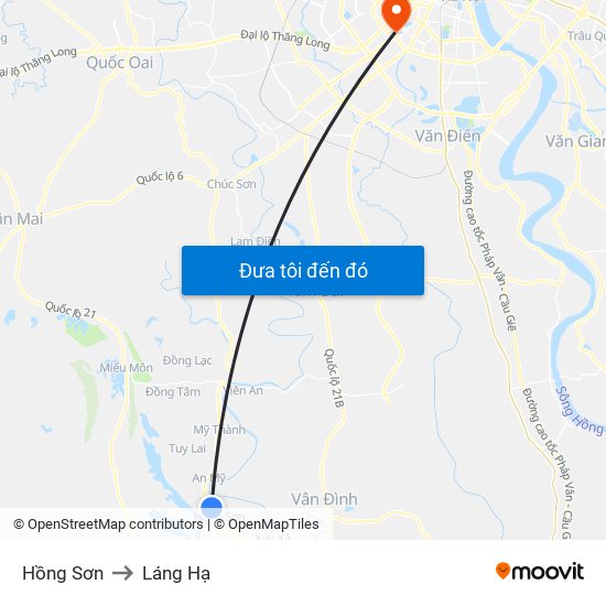 Hồng Sơn to Láng Hạ map
