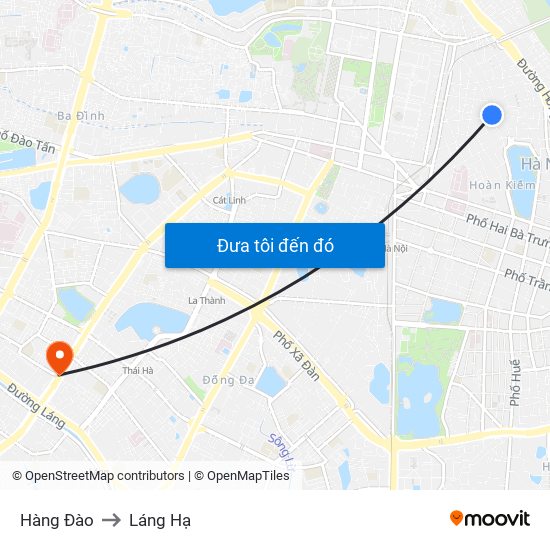 Hàng Đào to Láng Hạ map