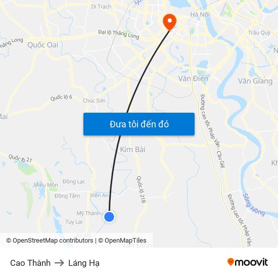 Cao Thành to Láng Hạ map