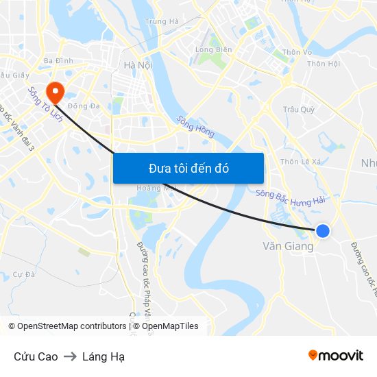 Cửu Cao to Láng Hạ map