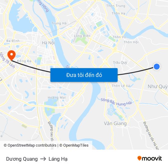 Dương Quang to Láng Hạ map