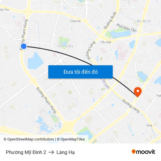 Phường Mỹ Đình 2 to Láng Hạ map