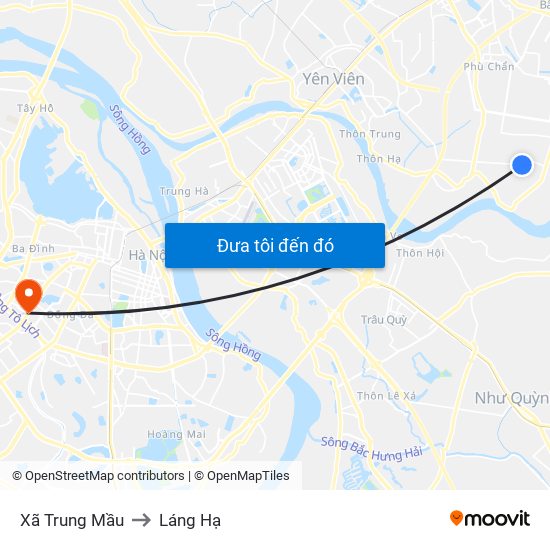 Xã Trung Mầu to Láng Hạ map