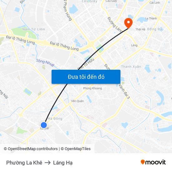 Phường La Khê to Láng Hạ map