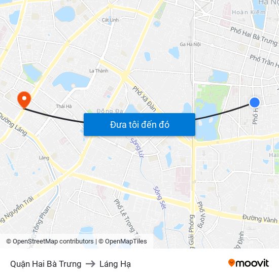 Quận Hai Bà Trưng to Láng Hạ map