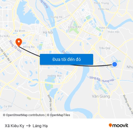 Xã Kiêu Kỵ to Láng Hạ map