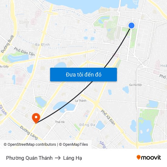 Phường Quán Thánh to Láng Hạ map