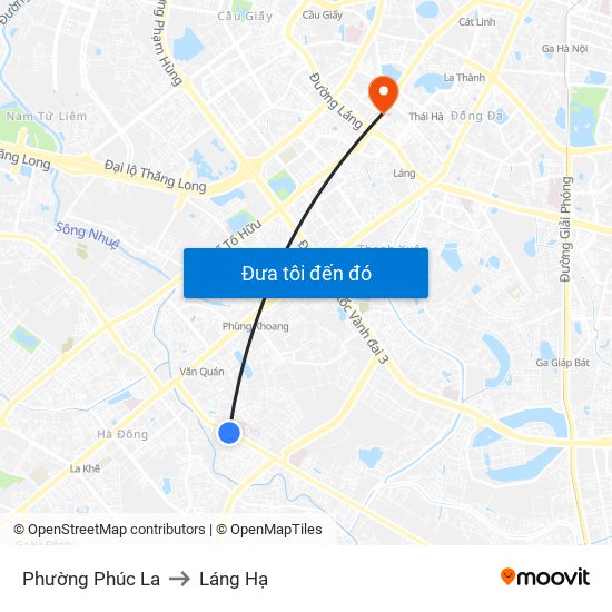 Phường Phúc La to Láng Hạ map