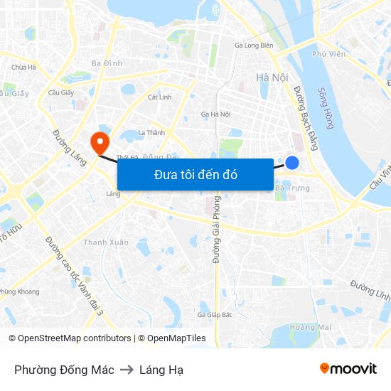 Phường Đống Mác to Láng Hạ map