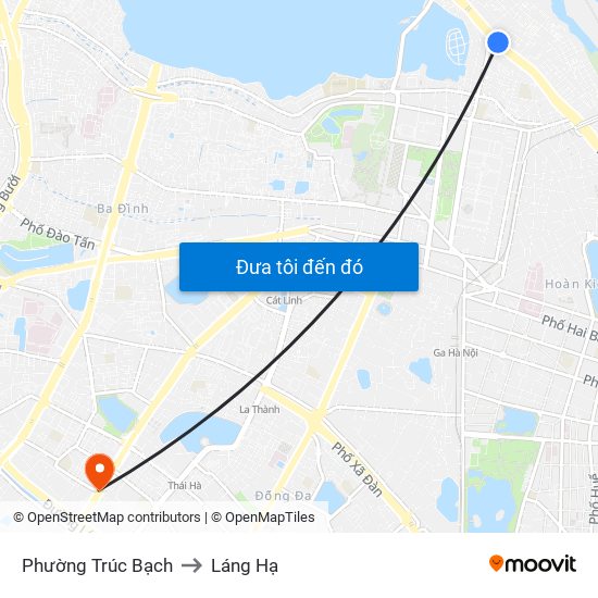 Phường Trúc Bạch to Láng Hạ map